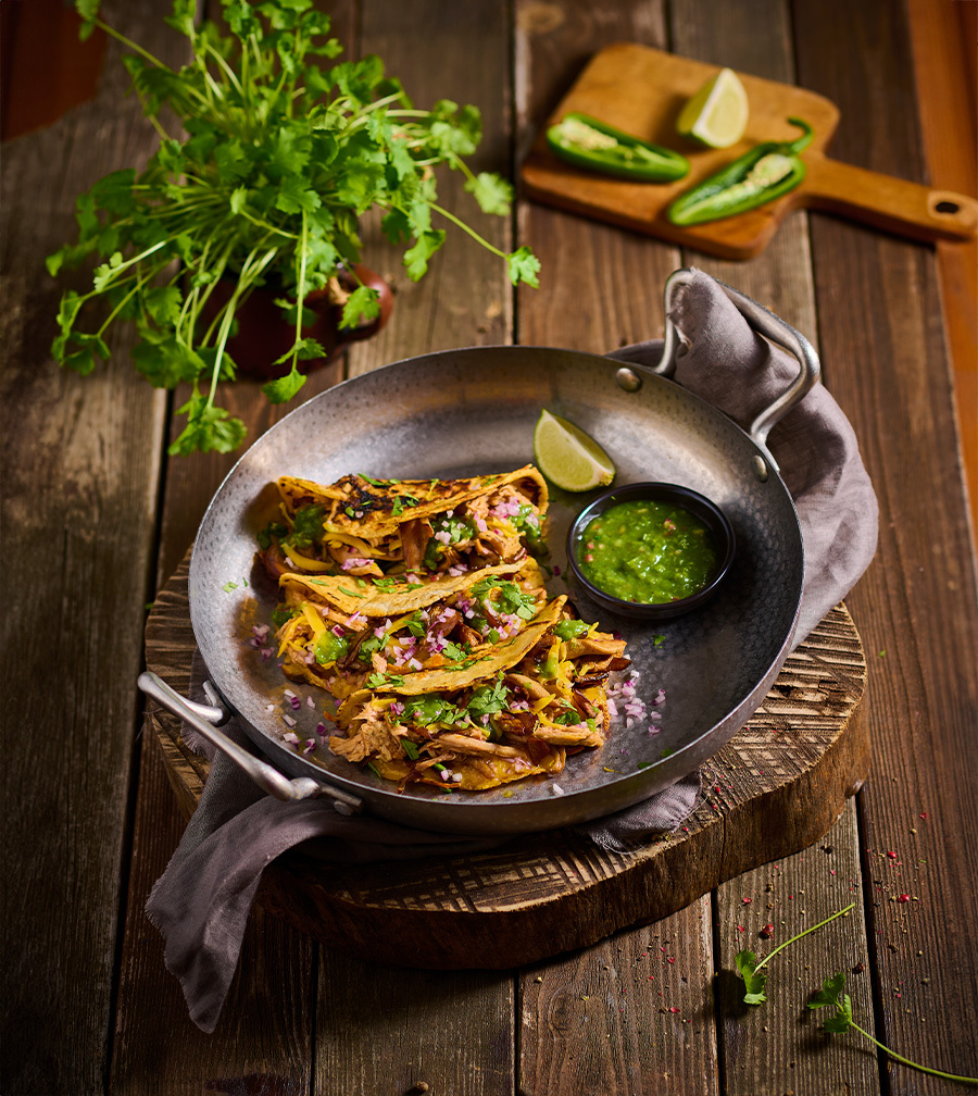5. Taco de birria ar Maitake kopiju